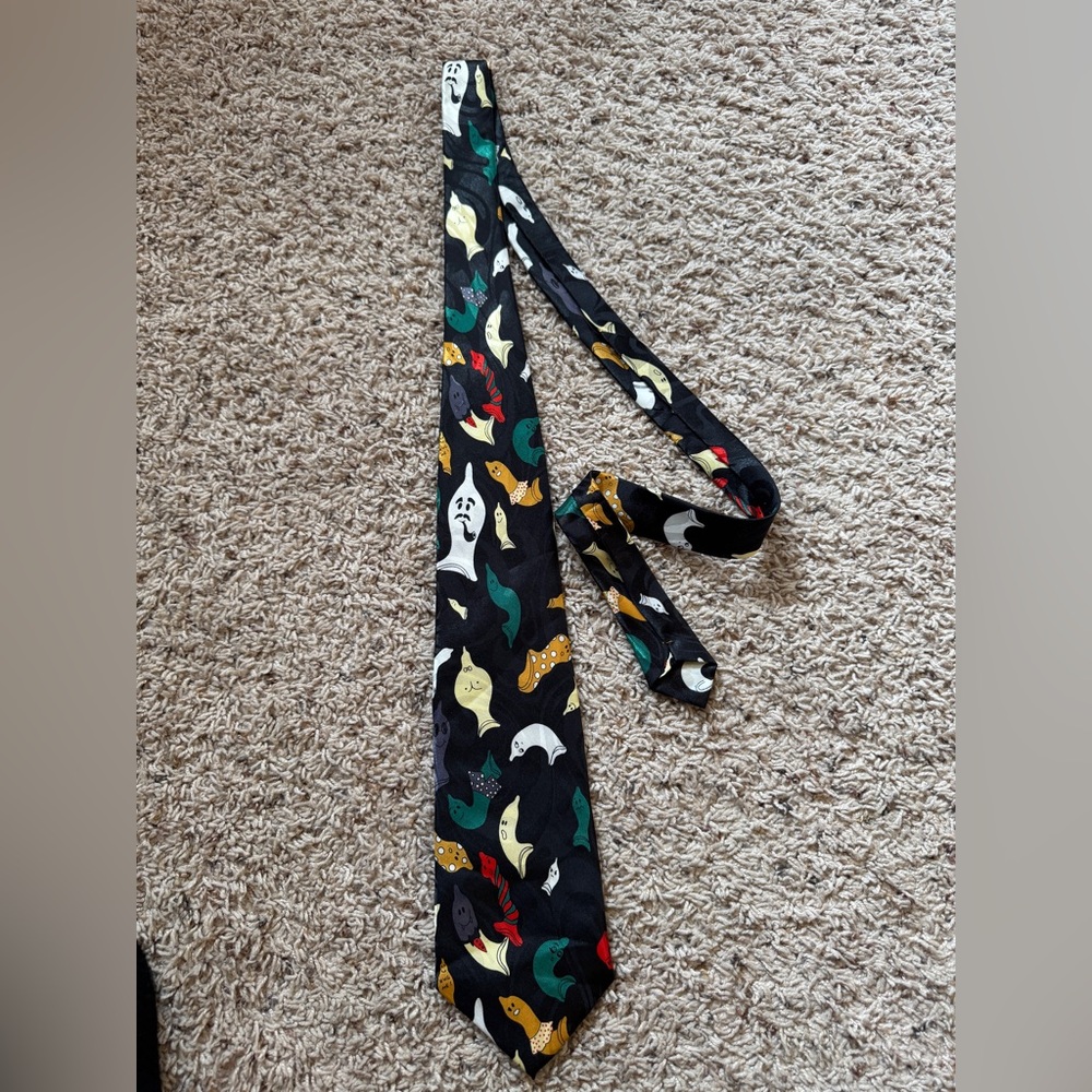 Gold.City Haunting Ghosts Necktie Mens Tie Halloween Spooky Scary Necktie